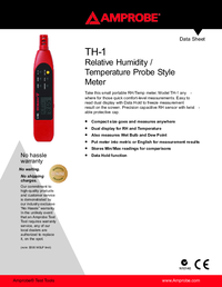 Thumbnail of document Data Sheet - TH-1 Compact Probe Style Relative Humidity Meter